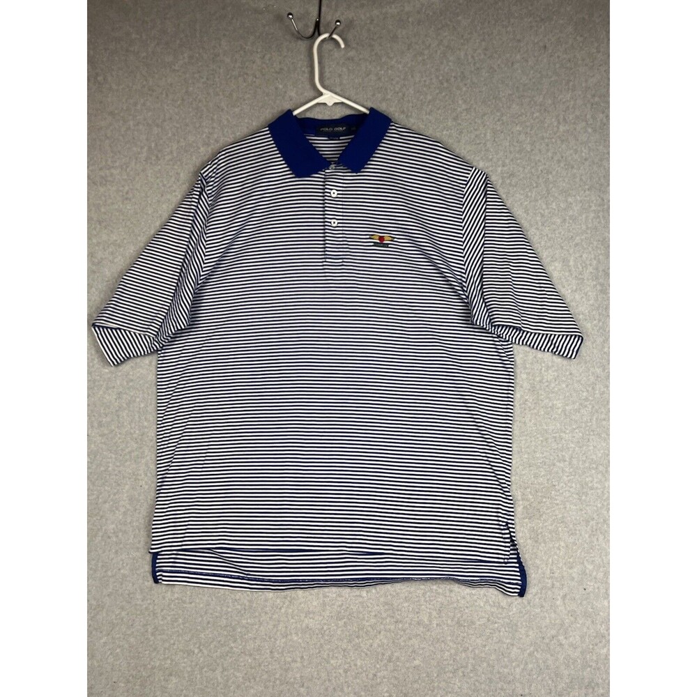 Ralph Lauren Polo Shirt Men’s Size XL Baltusrol Golf Club Blue Purple Striped
